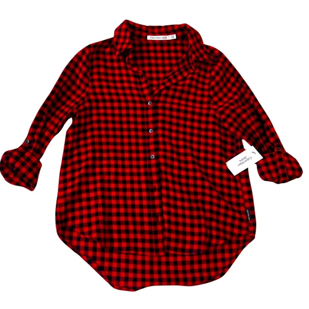 π€New Calvin Klein Jeans Plaid Button Up Topπ€